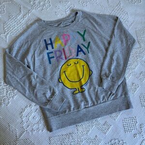 Forever 21 Mr Men & Little Miss unisex kids size Large Happy‎ Friday sweatshirt